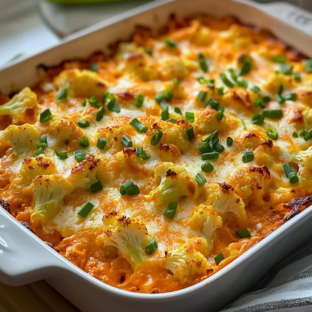 Buffalo Chicken & Cauliflower Casserole