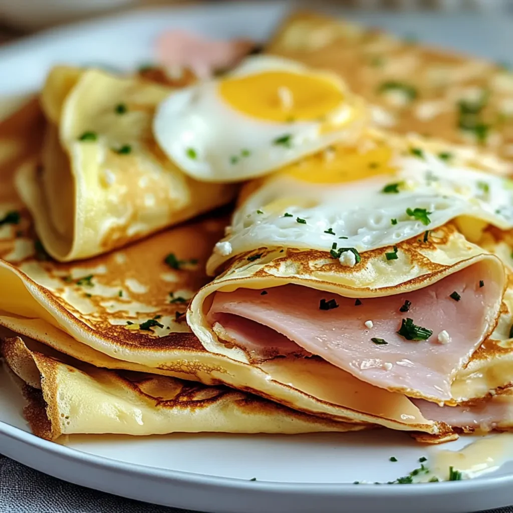 Savory Crepes (with ham, cheese, and eggs)