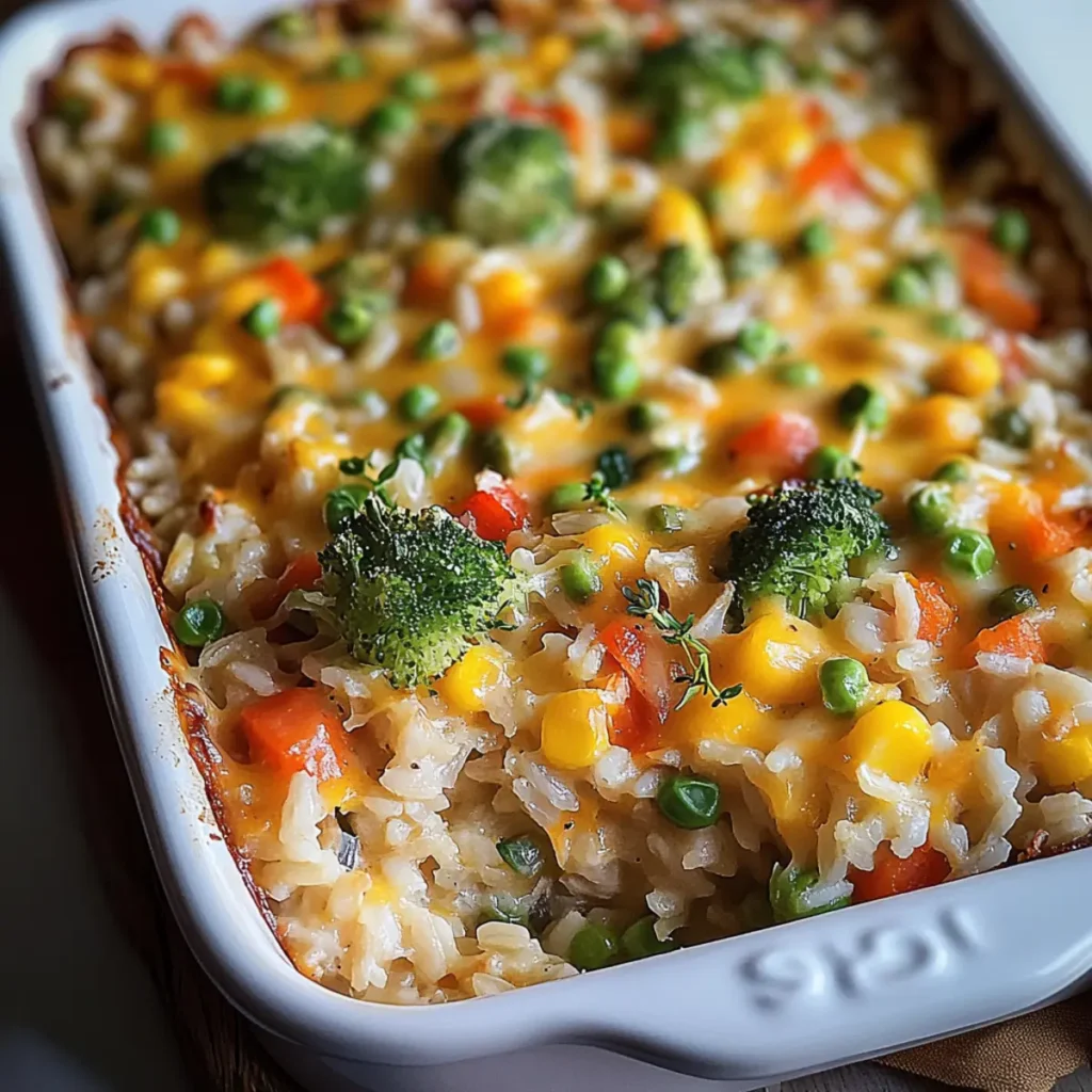 Cheesy Vegetable and Brown Rice Casserole