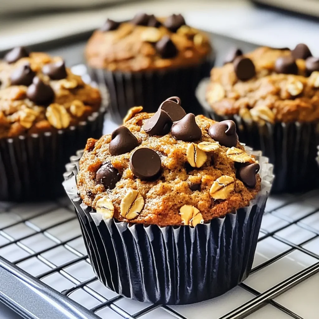 Oatmeal Banana Chocolate Chip Muffins
