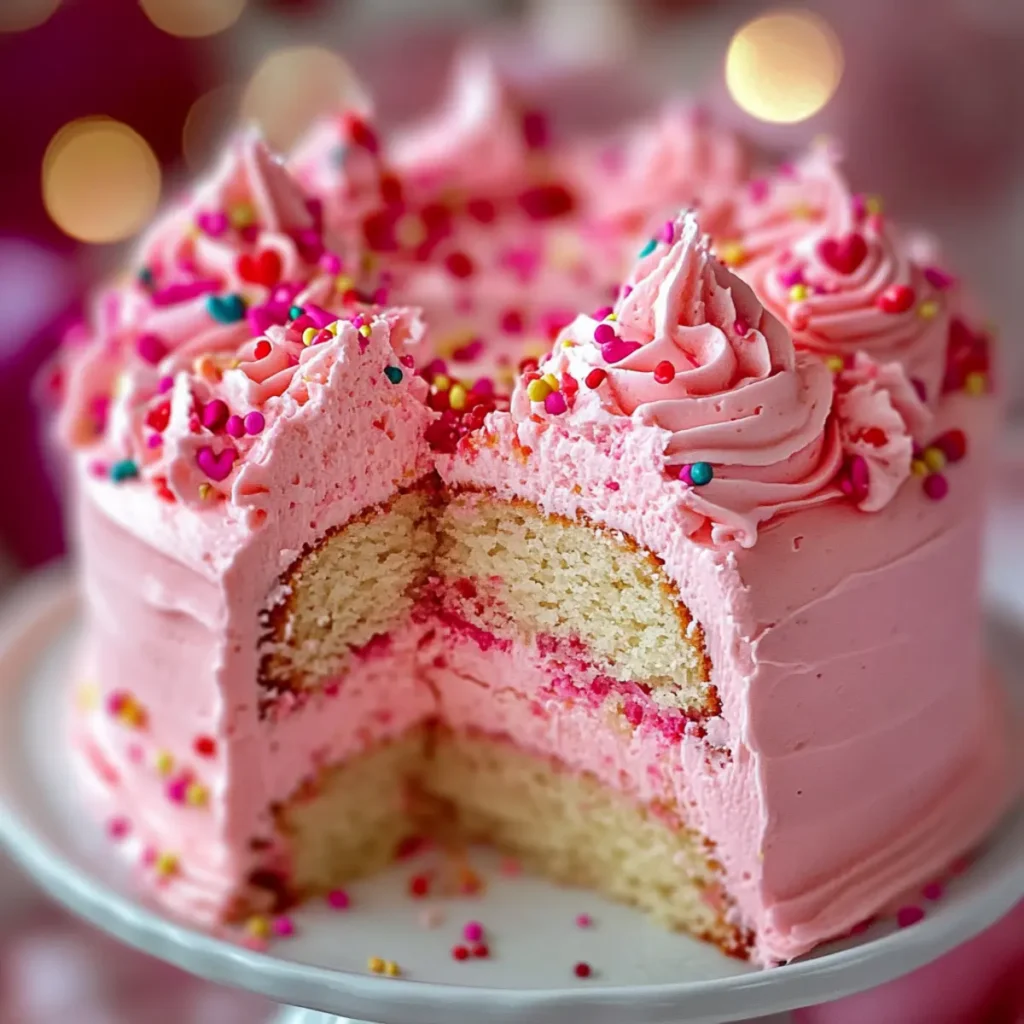 Valentine's Day Pink Confetti Cake