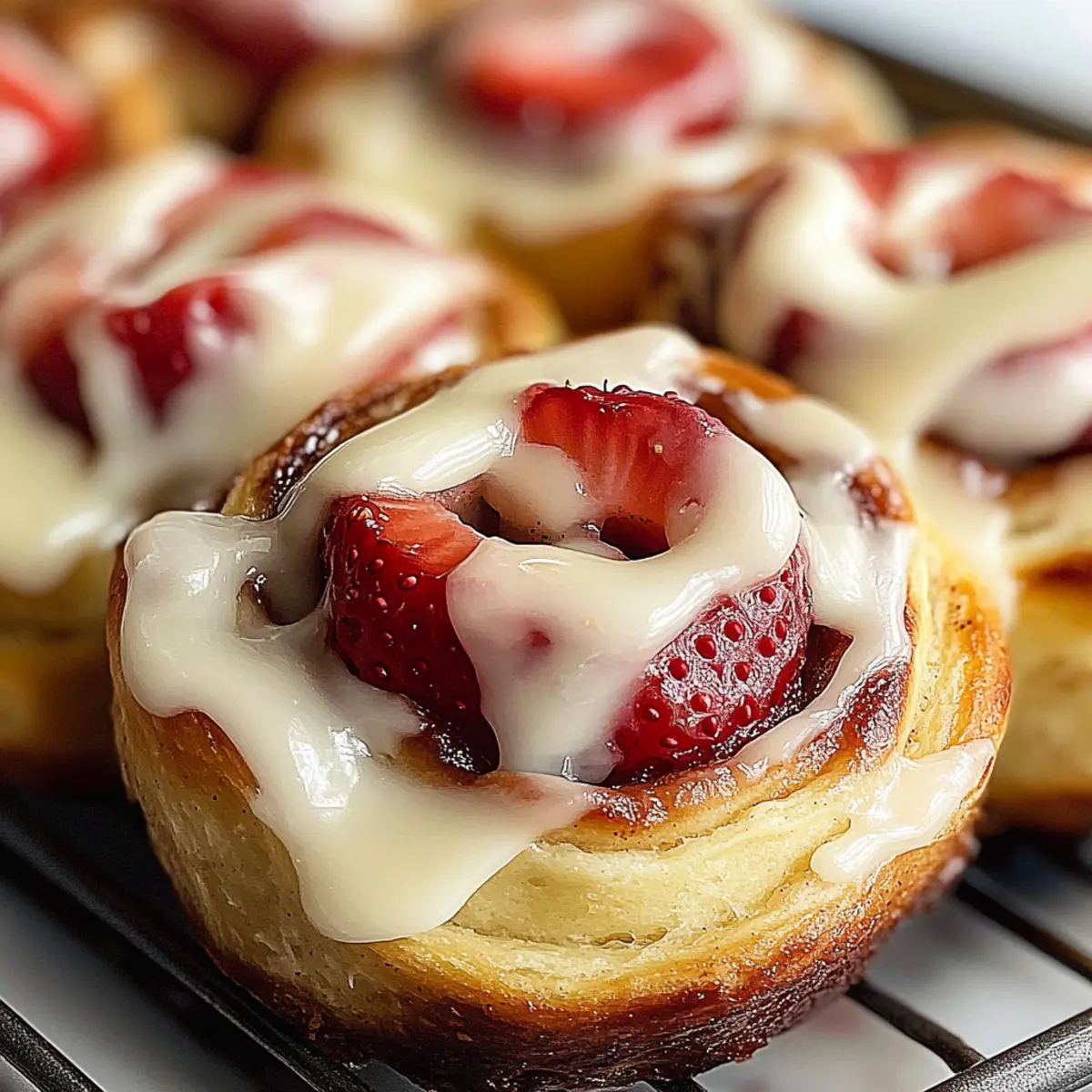 Strawberry Cinnamon Rolls With Cream Cheese Frosting