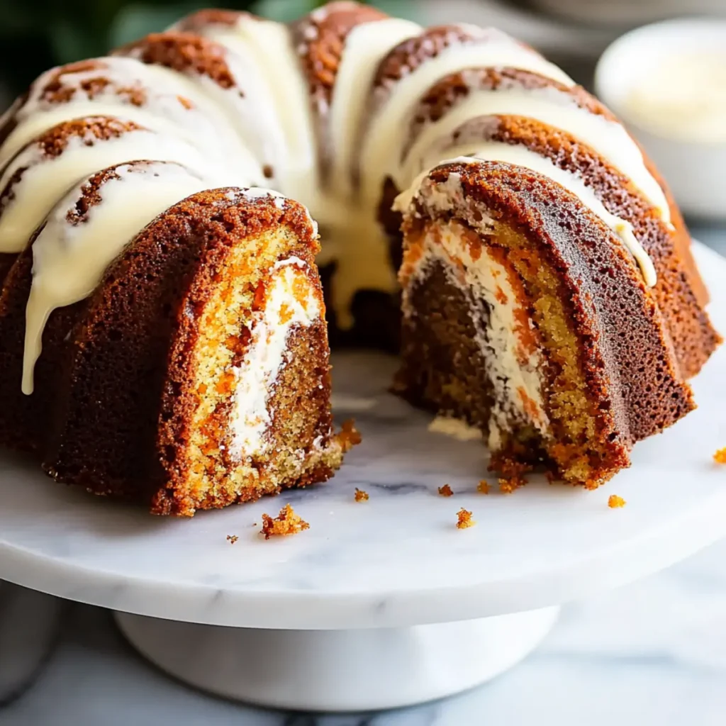 Cheesecake Swirl Carrot Bundt Cake