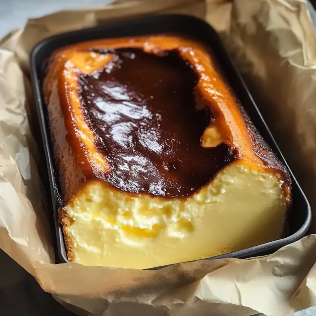 Burnt Basque Cheesecake in a Loaf Pan