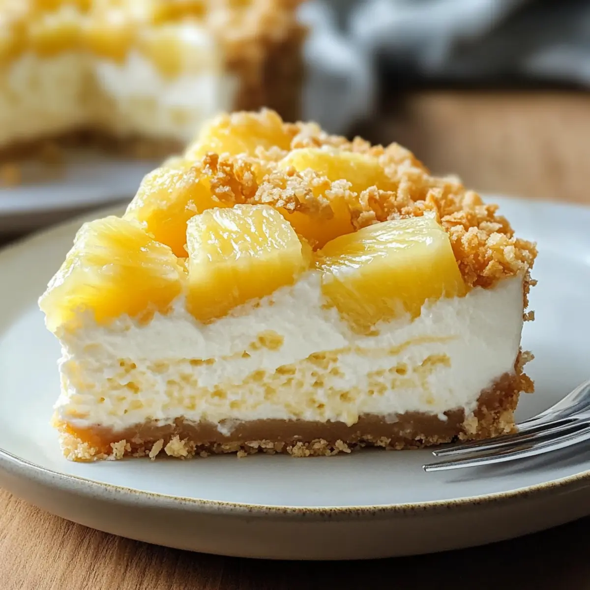 Easy No-Bake Pineapple Cheesecake