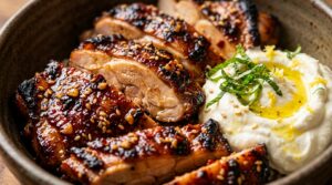 Honey Harissa Chicken Bowls with Whipped Feta